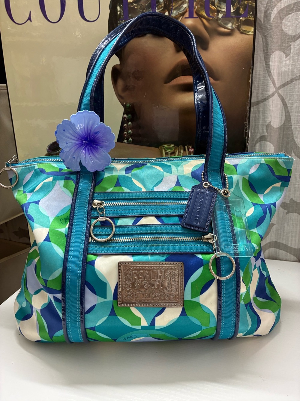 Coach Poppy Op Art Kaleidoscope tote